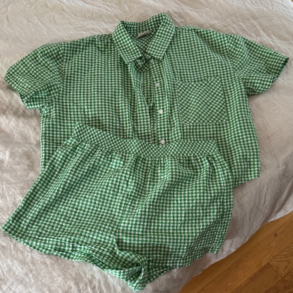 Sunday Best Green Checkered Two Piece Set
